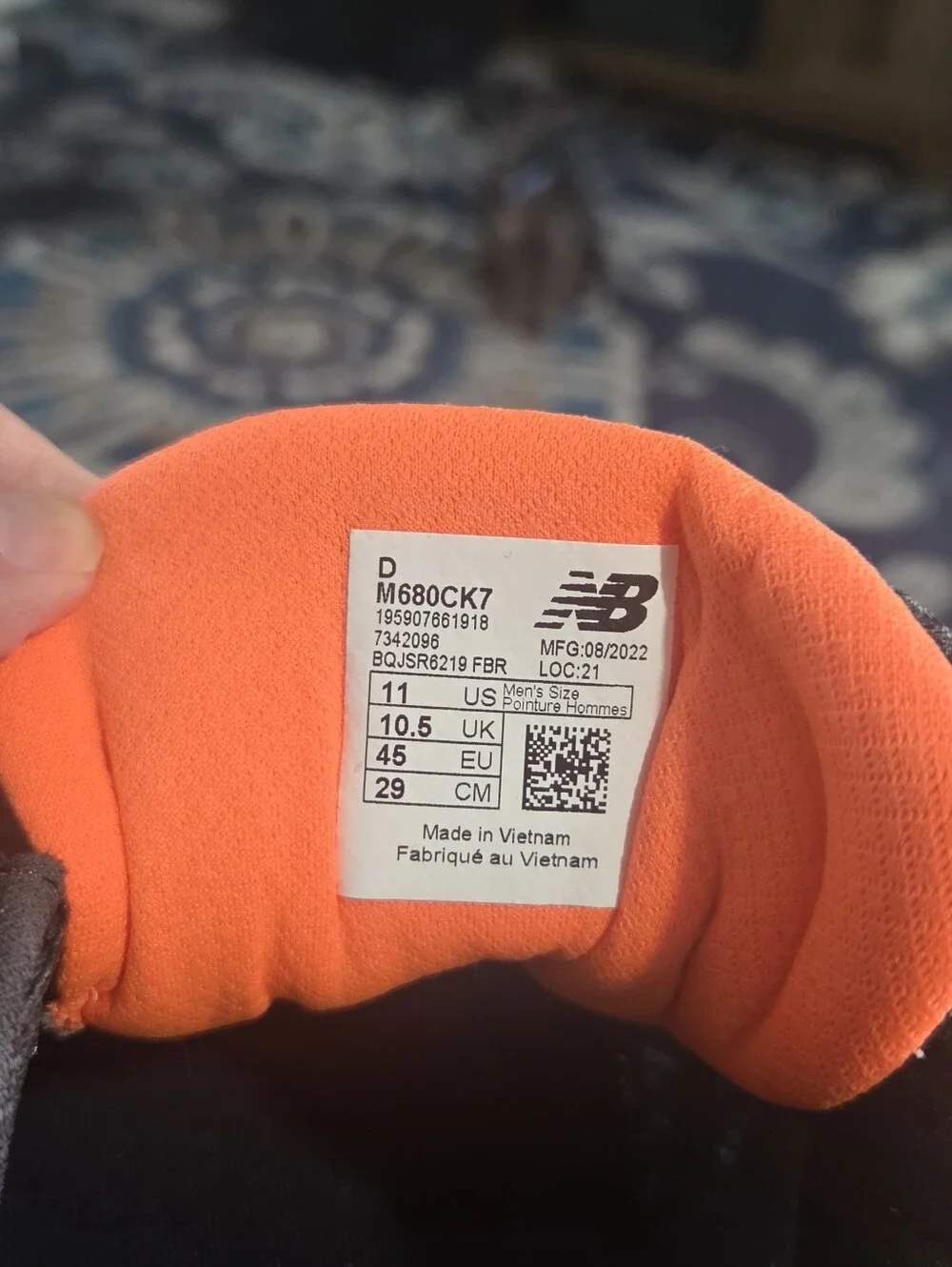 New Balance Black Athletic Shoes with Orange Trim